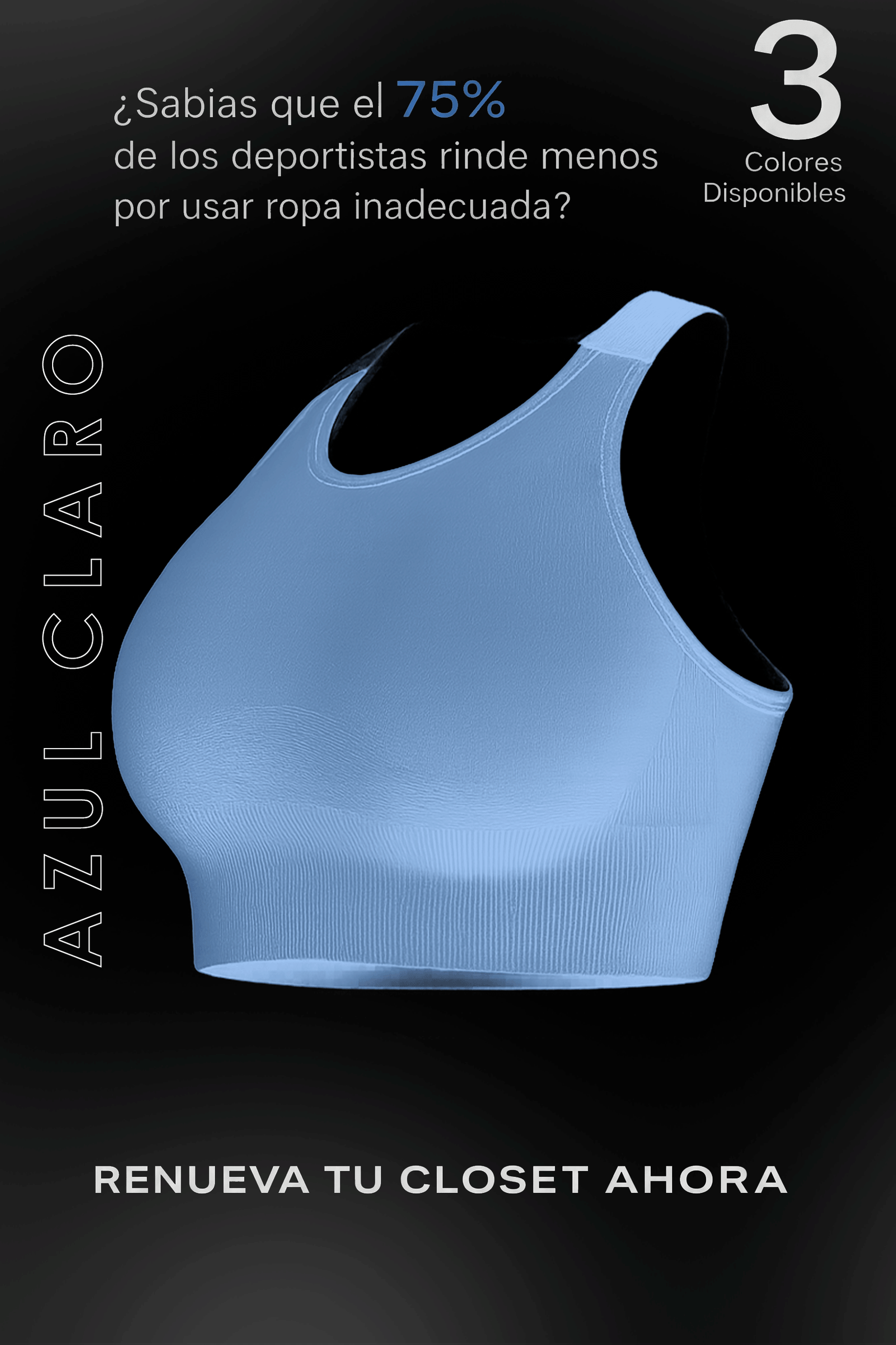 Top Deportivo Azul Claro